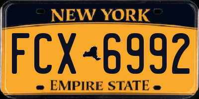 NY license plate FCX6992