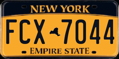 NY license plate FCX7044