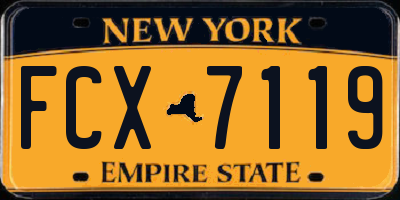 NY license plate FCX7119