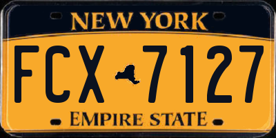 NY license plate FCX7127
