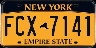 NY license plate FCX7141