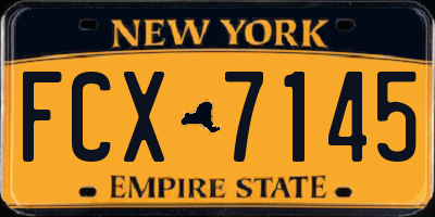 NY license plate FCX7145