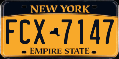 NY license plate FCX7147