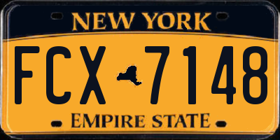 NY license plate FCX7148