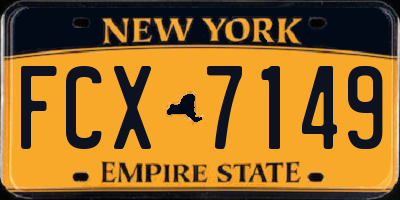 NY license plate FCX7149
