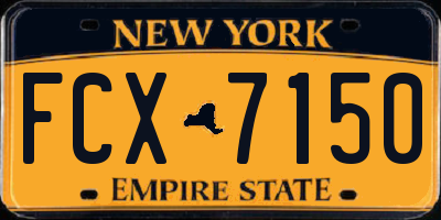 NY license plate FCX7150