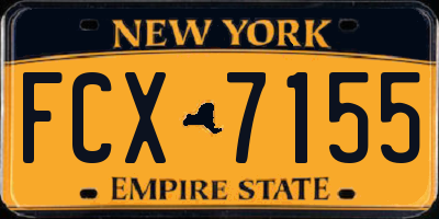 NY license plate FCX7155