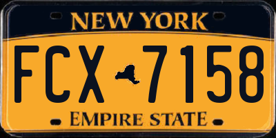 NY license plate FCX7158