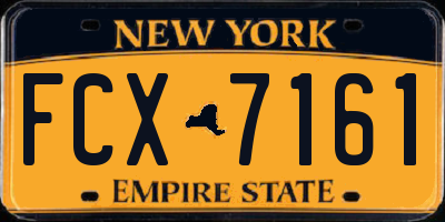NY license plate FCX7161