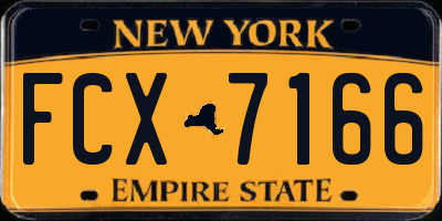 NY license plate FCX7166