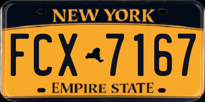 NY license plate FCX7167