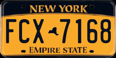 NY license plate FCX7168
