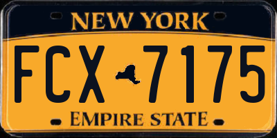 NY license plate FCX7175
