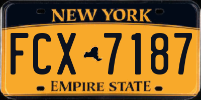 NY license plate FCX7187
