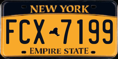 NY license plate FCX7199