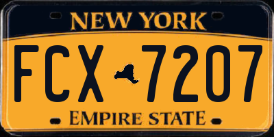 NY license plate FCX7207
