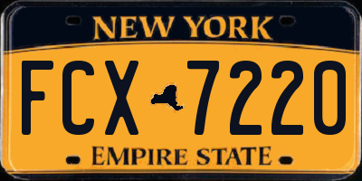 NY license plate FCX7220