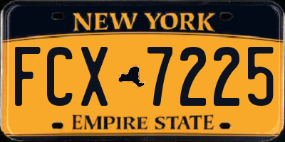 NY license plate FCX7225