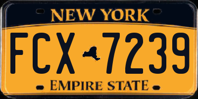NY license plate FCX7239