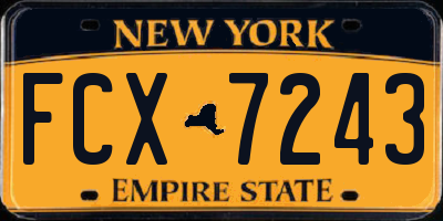 NY license plate FCX7243