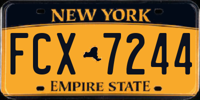 NY license plate FCX7244