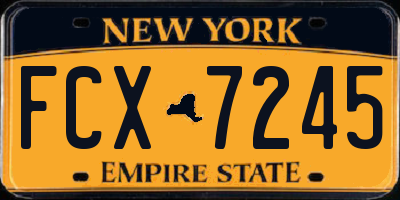 NY license plate FCX7245