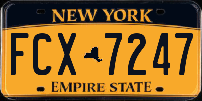 NY license plate FCX7247