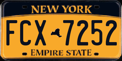 NY license plate FCX7252