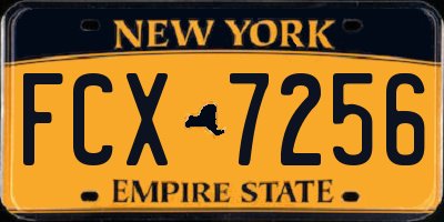 NY license plate FCX7256