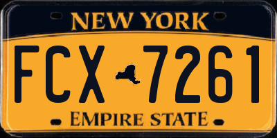 NY license plate FCX7261