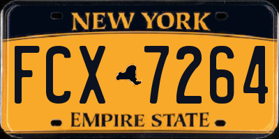 NY license plate FCX7264
