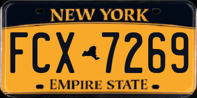NY license plate FCX7269