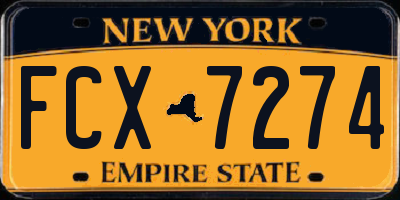 NY license plate FCX7274