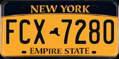NY license plate FCX7280