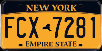 NY license plate FCX7281