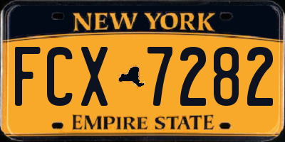 NY license plate FCX7282