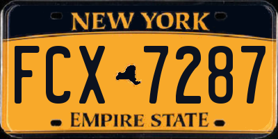 NY license plate FCX7287