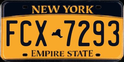 NY license plate FCX7293