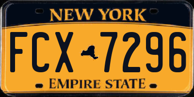 NY license plate FCX7296