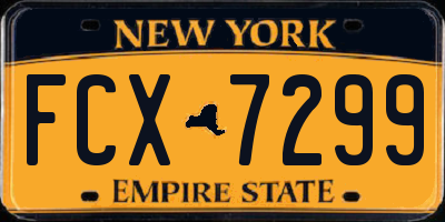 NY license plate FCX7299