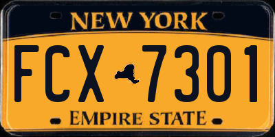 NY license plate FCX7301
