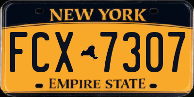 NY license plate FCX7307