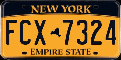 NY license plate FCX7324