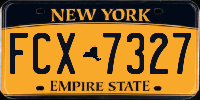 NY license plate FCX7327