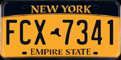 NY license plate FCX7341