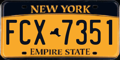 NY license plate FCX7351