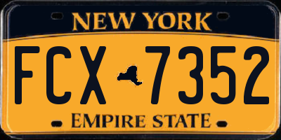 NY license plate FCX7352