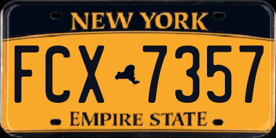 NY license plate FCX7357