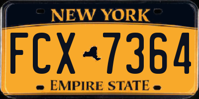 NY license plate FCX7364