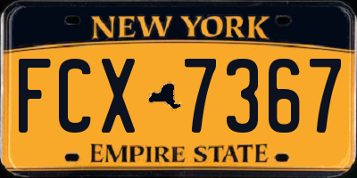 NY license plate FCX7367